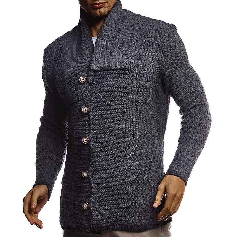 Dark-Gray-Mens-Shawl-Collar-Cardigan-Sweater-Slim-Fit-Cable-Knit-Button-up-Sweater-with-Pockets-G066