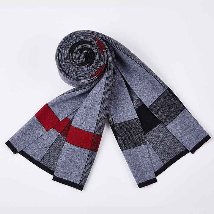 Dark-Gray-Plaid-Striped-Wool-Scarf-for-Men-Winter-Soft-Thick-Cashmere-Knit-Scarves-D012
