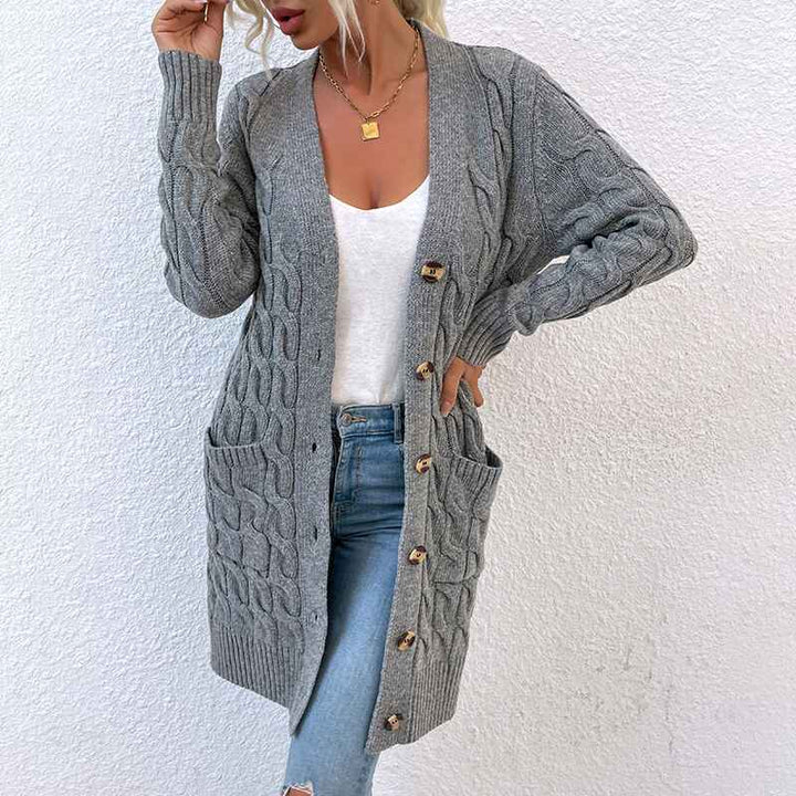 Dark-Gray-Womens-Cable-Knit-Open-Front-Long-Sleeve-Cardigan-Sweater-with-Pocket-K078