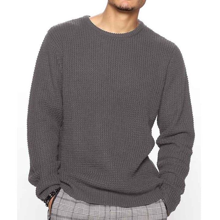    Dark-gray-Mens-Long-Sleeve-Soft-Touch-Crewneck-Sweater-G021