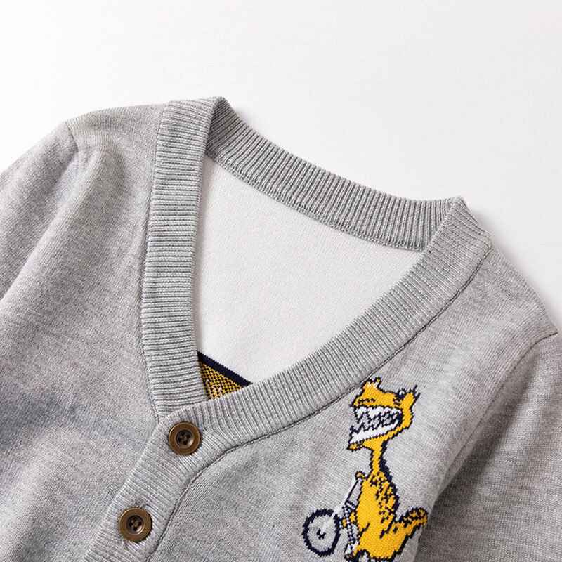 Gray-Cute-Knitted-Sweater-for-Boys-Cartoon-Dinosaur-Crocodile-Long-Sleeve-Knit-Cardigan-V009-Neck
