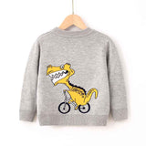     Gray-Cute-Knitted-Sweater-for-Boys-Cartoon-Dinosaur-Crocodile-Long-Sleeve-Knit-Cardigan-V009