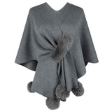    Gray-Flannel-Faux-Poncho-for-Women-Lightweight-Knitted-Blanket-Warm-TV-Shawl-Winter-Coat-Sweater-Cape-K423