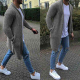 Gray-Mens-Shawl-Collar-Cardigan-Sweaters-Open-Front-Cable-Knit-Long-Trench-Coats-with-Pockets-G034