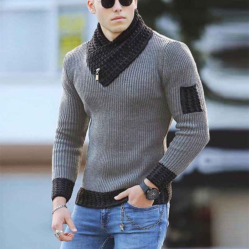 Gray-Turtleneck-Sweater-Men-Casual-Knitted-Pullovers-Scarf-Collar-Sweater-Slim-Fit-Men-Patchwork-Pullovers-G002