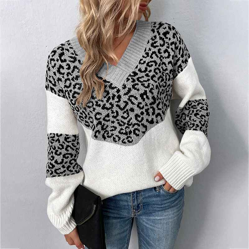 Gray-Womens-Casual-Long-Sleeve-Off-Shoulder-Knitted-Sweater-Leopard-Print-Color-Block-Loose-Pullover-Tops-K250