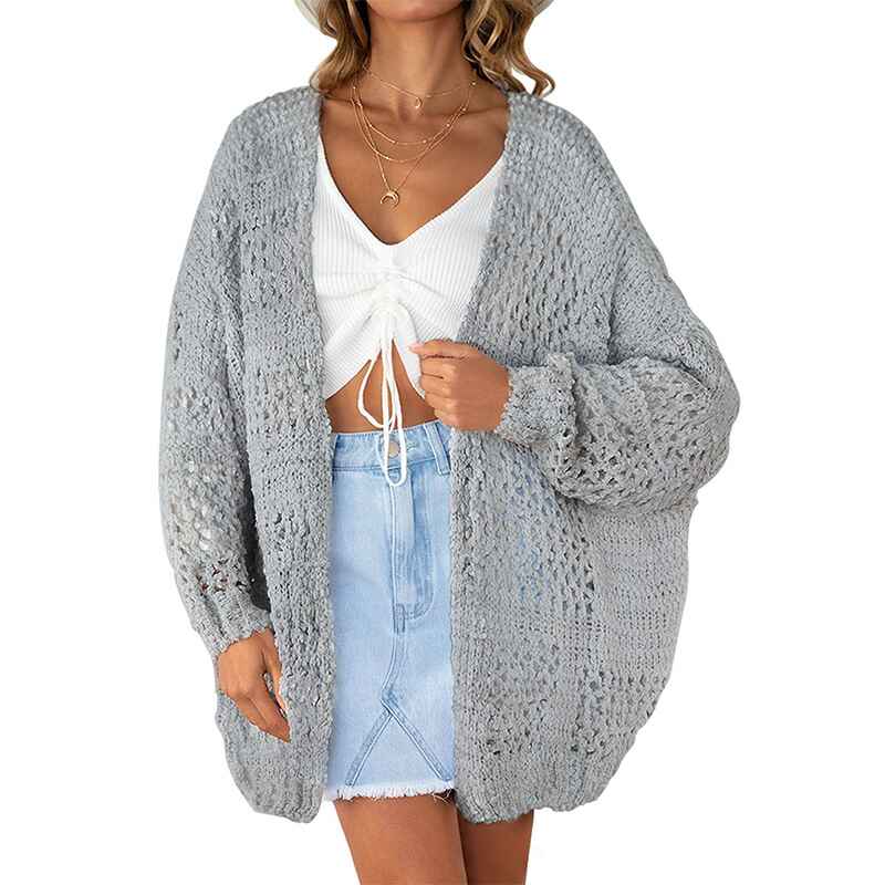 Gray-Womens-Crochet-Cardigan-Sweater-Kimonos-Boho-Solid-Color-Oversized-Summer-Open-Front-Outwear-K054