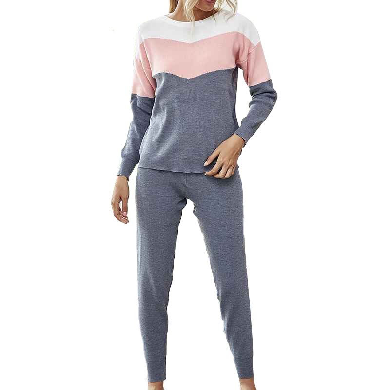 Gray-Womens-Fall-Fashion-Outfits-2-Piece-Sweatsuit-Solid-Color-Long-Sleeve-Pullover-Long-Pants-Tracksuit-K298