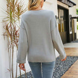 Gray-Womens-Fall-Fashion-V-Neck-Long-Sleeve-Pullover-Jumper-Knitted-Casual-Tops-Sweater-Winter-Clothes-K425-Back
