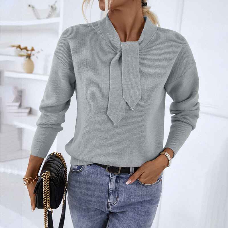 Gray-Womens-Fashion-Sweater-Long-Sleeve-Casual-Ribbed-Knit-Winter-Clothes-Pullover-Sweaters-Blouse-Top-K432