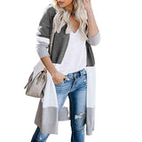 Gray-Womens-Long-Cardigan-Open-Front-Color-Block-Cardigan-Knit-Sweaters-K060