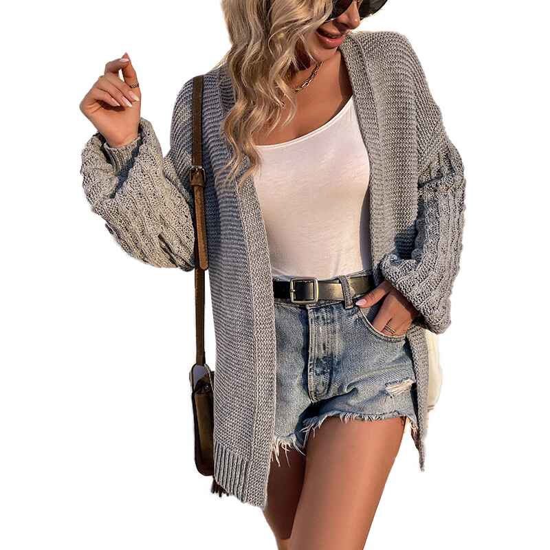    Gray-Womens-Long-Sleeve-Cable-Knit-Cardigan-Sweaters-Open-Front-Fall-Outwear-Coat-K242