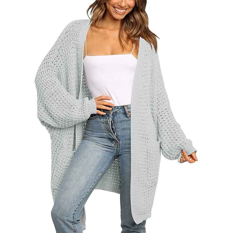 Gray-Womens-Long-Sleeve-Open-Front-Cardigans-Outwear-Chunky-Knit-Sweaters-with-Pockets-K009-tops