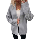 Gray-Womens-Open-Front-Casual-Long-Sleeve-Knit-Classic-Sweaters-Cardigan-K282