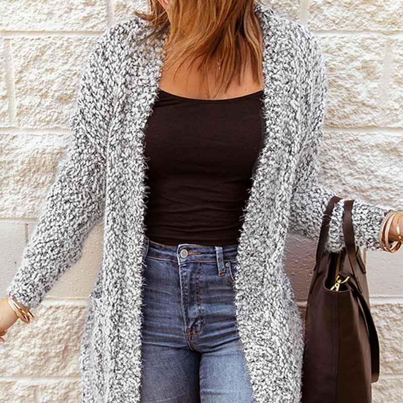 Gray-Womens-Oversized-Open-Front-Knitted-Sweater-Cardigans-Plus-Size-Long-Sleeve-Casual-Outwear-with-Pockets-K122-Front