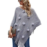 Gray-Womens-Winter-Vintage-Poncho-Capes-Tassel-Blanket-Shawl-Wrap-Cardigan-Coat-K322