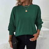 Green--Womens-Crewneck-Long-Sleeve-Drop-Shoulder-Casual-Solid-Cable-Knit-Chunky-Contrast-Pullover-Sweater-Top-K273