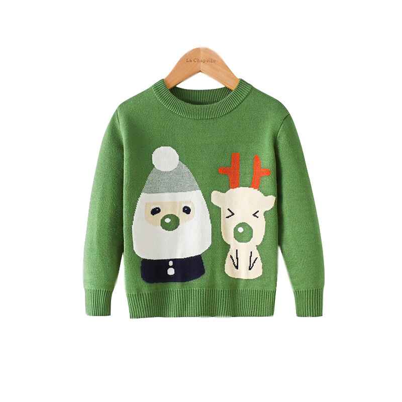 Green-Baby-Boys-Girls-Christmas-Sweater-Toddler-O-Neck-Knitted-Cotton-Sweater-V052