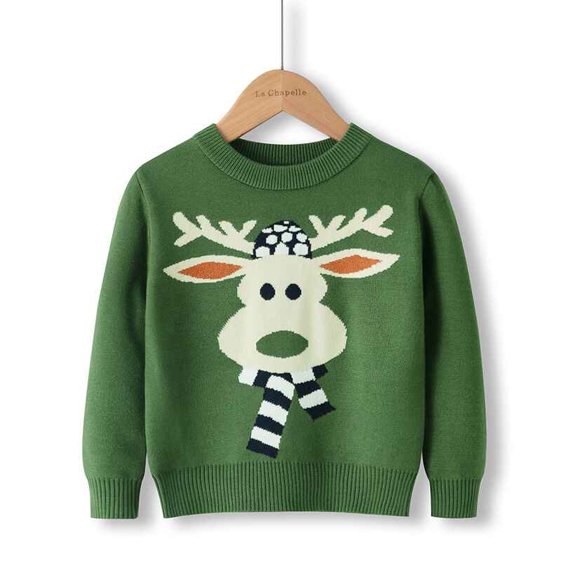 Green-Baby-Boys-Girls-Sweatshirts-Christmas-Reindeer-Fleece-Crewneck-Pullover-Xmas-Winter-Warm-Sweaters-Tops-V045