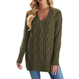 Green-Womens-Cable-Knit-Sweaters-V-Neck-Pullover-Tops-Long-Sleeve-Casual-Sweater-Blouse-Oversize-Knit-Shirts-K151