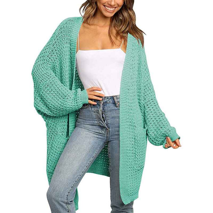 Green-Womens-Long-Sleeve-Open-Front-Cardigans-Outwear-Chunky-Knit-Sweaters-with-Pockets-K009-tops