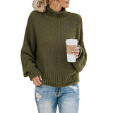 Green-Womens-Turtleneck-Batwing-Sleeve-Loose-Oversized-Chunky-Knitted-Pullover-Sweater-Jumper-Tops-K064