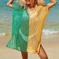     Green-Yellow-Swimsuit-Cover-Ups-for-Women-V-Neck-Hollow-Out-Swim-Coverup-Crochet-Chiffon-Summer-Beach-Cover-Up-Dress