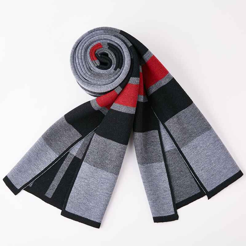    Grey-Scarf-for-Men-Reversible-Elegant-Classic-Cashmere-Feel-Scarves-for-Spring-Fall-Winter-D004-Front