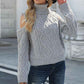 Grey-Womens-Cold-Shoulder-Sweaters-High-Neck-Long-Sleeve-Oversized-Knitted-Jumper-Pullover-Sweater-Tops-K171-Front