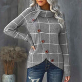    Grey-Womens-Sweaters-Fall-Fashion-Wrap-Cowl-Neck-Sweaters-Long-Sleeve-Asymmetric-Pullover-Ladies-Sweaters-K141-Front