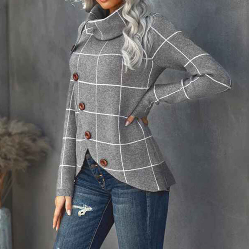 Grey-Womens-Sweaters-Fall-Fashion-Wrap-Cowl-Neck-Sweaters-Long-Sleeve-Asymmetric-Pullover-Ladies-Sweaters-K141-Side