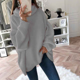 Grey-Womens-Turtleneck-Sweaters-Casual-Long-Sleeve-Solid-Color-Button-Sweater-Knit-Loose-Pullover-Sweater-Tops-K031