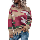 Khaki-Astylish-Women-Sexy-Loose-V-Neck-Ripped-Knitted-Pullover-Crop-Sweater-Top-K454