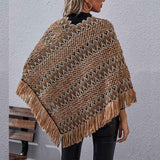 Khaki-Knit-Shawl-Wrap-Poncho-Cape-for-Women-Ladies-Knitted-Cardigan-Kimono-with-Fringe-for-Fall-Winter-K383-Side