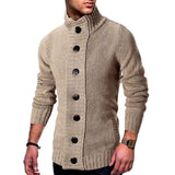 Khaki-Mens-Long-Sleeve-Stand-Collar-Cardigan-Sweaters-Cable-Knitted-Sweater-with-pocket