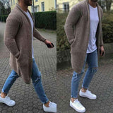    Khaki-Mens-Shawl-Collar-Cardigan-Sweaters-Open-Front-Cable-Knit-Long-Trench-Coats-with-Pockets-G034