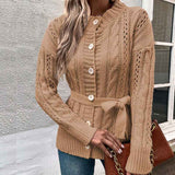 Khaki-Women-Cable-Knit-Sweater-Coat-Long-Sleeve-Button-Down-Cardigan-Outwear-K398