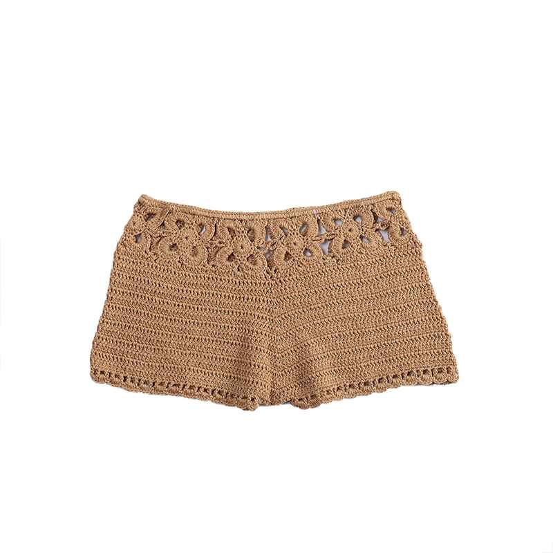 Khaki-Womens-Cover-Up-Swim-Shorts-Sexy-Knit-Crochet-Low-Waist-Beach-Trunks-Swimsuits-Board-Shorts-K559
