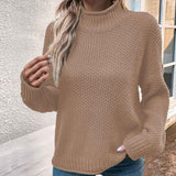 Khaki-Womens-Fall-Long-Sleeve-Turtleneck-Casual-Loose-Chunky-Knitted-Pullover-Sweater-Jumper-Tops-K406