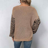 Khaki-Womens-Fall-Pullover-Sweater-Tops-Leopard-Print-Knitted-Sweaters-Jumper-Tops-Long-Sleeve-Cable-Knit-Sweaters-Sweatshirt-K413-Back