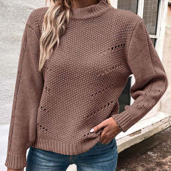 Khaki-Womens-Fashion-Sweater-Long-Sleeve-Casual-Ribbed-Knit-Winter-Clothes-Pullover-Sweaters-Blouse-Top-K403