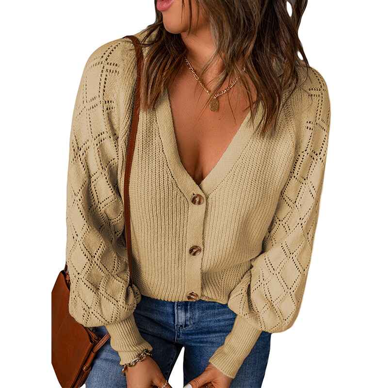 Khaki-Womens-Long-Sleeve-Cable-Knit-Button-Cardigan-Sweater-Open-Front-Outwear-Coat-with-Pockets-K097