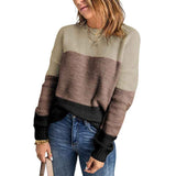 Khaki-Womens-Sweater-Pullover-Casual-Long-Sleeve-Crewneck-Color-Block-Pullover-Knit-Sweater-for-Women-K206