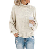    Khaki-Womens-Turtleneck-Batwing-Sleeve-Loose-Oversized-Chunky-Knitted-Pullover-Sweater-Jumper-Tops-K064