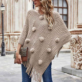 Khaki-Womens-Winter-Vintage-Poncho-Capes-Tassel-Blanket-Shawl-Wrap-Cardigan-Coat-K322
