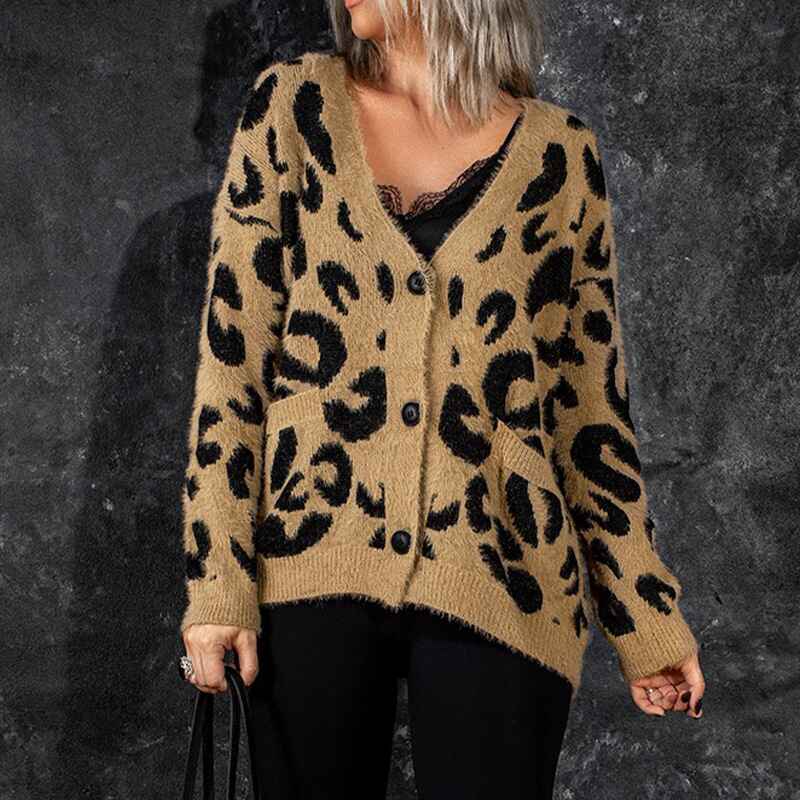 Leopard-Womens-Leopard-Print-Knitted-Sweater-Cardigan-Open-Front-Coat-Outwear-with-Pockets-K111-Front-3