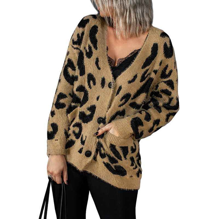 Leopard-Womens-Leopard-Print-Knitted-Sweater-Cardigan-Open-Front-Coat-Outwear-with-Pockets-K111