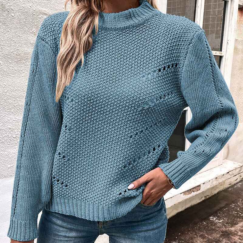 Light-Blue-Womens-Fashion-Sweater-Long-Sleeve-Casual-Ribbed-Knit-Winter-Clothes-Pullover-Sweaters-Blouse-Top-K403