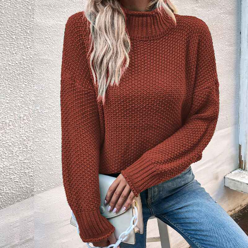Light-Brown-Womens-Fall-Long-Sleeve-Turtleneck-Casual-Loose-Chunky-Knitted-Pullover-Sweater-Jumper-Tops-K406