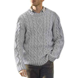 Light-Gray-Mens-Oversized-Knit-Sweater-Solid-Vintage-Pullover-Sweater-Unisex-Woven-Crewneck-Knitted-Tops
